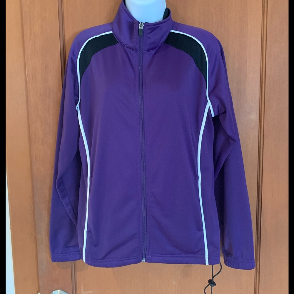 Athletic zip up jacket, size M, Purple w/no flaws
